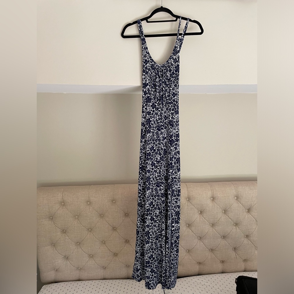 Michael Kors Casual Blue Floral Maxi with Cross Back